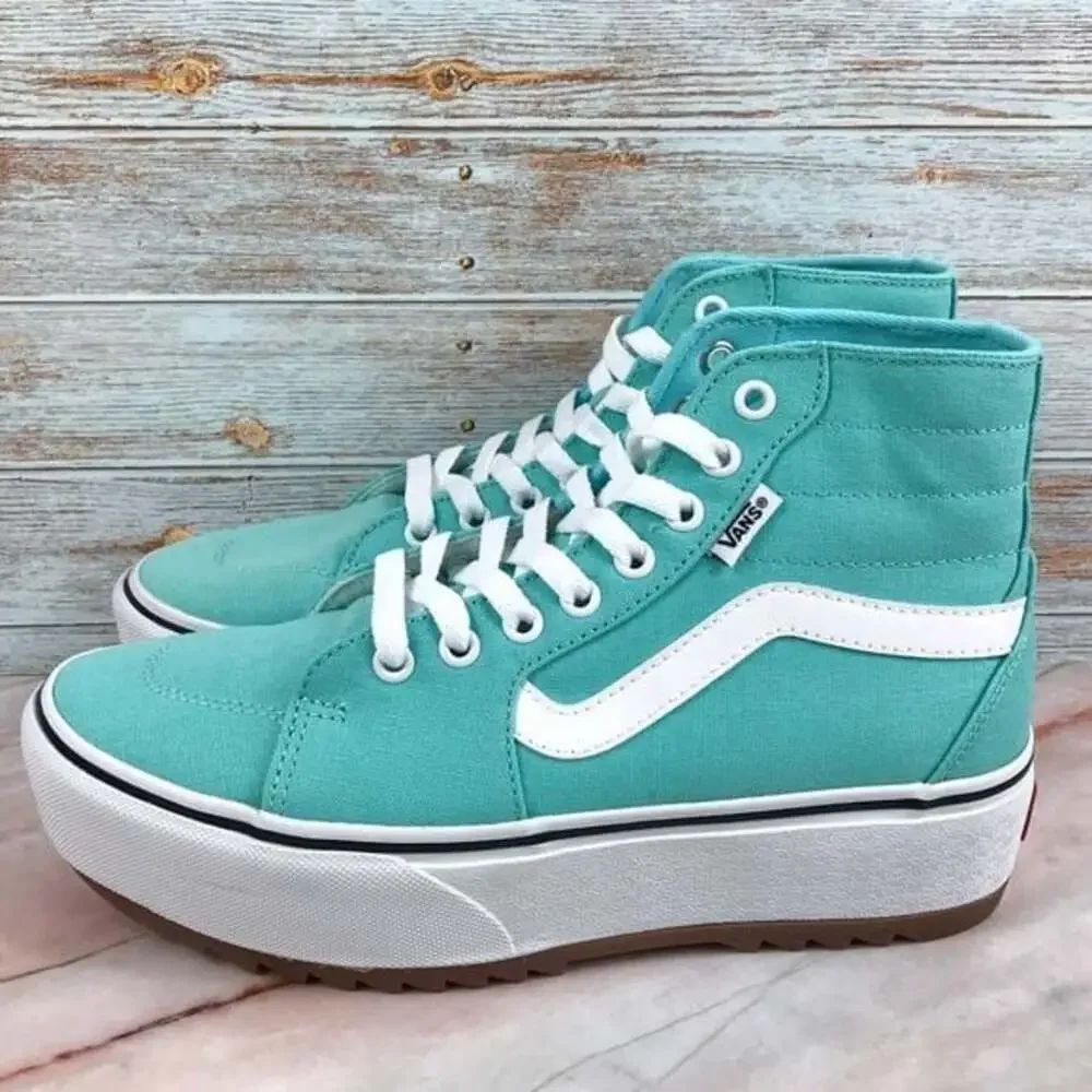 NEW Vans Filmore Hi Tapere Platform in Aqua Sky Canvas